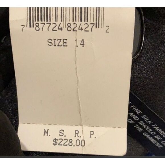 Tahari Women's Silk Skirt Mini Floral Pencil Mid Rise Straight Black Size 14 NWT - Picture 5 of 6